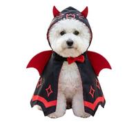 Dog Cape - Funny Bat Red Black Halloweens Pets Costume Cloak Polyester