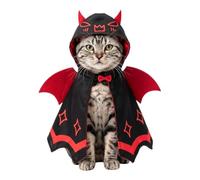 Dog Cape - Funny Bat Red Black Halloweens Pets Costume Cloak Polyester