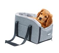 Dog Car Seat - 45cm Dog Booster - Dogs Travel Bed - Portable Console Pet Seat for Cars with Shoulder Strap and Soft PP Cotton Filling, Secure and Travel Solution for Small Dogs