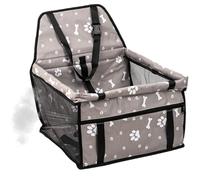 Dog Car Seat, Booster Travel Carrier, 15.75x13.78x9.84 inches Foldable Pet Carseat, Built-in Storage Pocket, Secure Elevated Design for Road Trip Long Driving Vet Park Puppy Ride