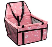 Dog Car Seat - Oxford Cloth PVC 40x35x25cm | Portable Dog Booster Seat with Storage Pocket | Foldable Puppy Carseat for Travel, Road Trips, Long Drives, Vet Visits, Park, Pet Safety