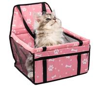 Dog Car Seat, Portable Booster, 15.75x13.78x9.84 inches Foldable Travel Carrier, Safety Harness, Waterproof Lining, Pet Seat for Dogs, Road Trip, Driving, Vet Visit and Park Use