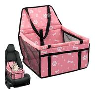 Dog Car Seat, Portable Booster Carseat with Storage Pocket, Foldable Travel Carrier, Secure Pet Seat on Road Trips, Long Drives, Vet Visits, Perfect for Small Dogs & Puppies