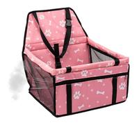 Dog Car Seat, Portable Foldable Booster Carseat with Storage Pocket, Secure Travel Carrier, Pet Car Accessories for Road Trips, Long Drives, Vet Visits, Parks, 40x35x25cm