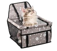Dog Car Seat, Puppy Booster Seat, 15.75x13.78x9.84 inches Lightweight Foldable Travel Carrier, Pet Safety Basket for Road Trip Long Drive Vet Visit Park Use, Pink Gray