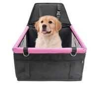Dog Car Seat, Waterproof Dog Carrier, 15.75 inches Puppy Travel Safety Bed, Removable Washable Cushion, Adjustable Seatbelt Buckle, Ideal for Car Rides & Trips