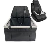 Dog Car Seat, Waterproof Dog Carrier, 15.75 inches Puppy Travel Safety Bed, Removable Washable Cushion, Adjustable Seatbelt Buckle, Ideal for Car Rides & Trips
