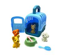 Dog Care - 8pcs Jouet Jeu Set Cage Chien Cage Cage - Player De Rôle De Rôle De Toilettes pour Chiens, Jouet du Porte-Chiots Jouet pour Les 3 Ans Et Plus De Garçons Et De Filles Jouets De Silho