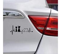 Dog & Cat Heartbeat Ligne Funtoon Fun Fun Windows Vinyl Decal Stickers 19cm x 8.2cm - Noir