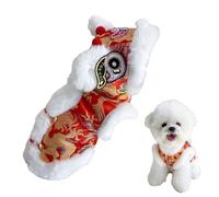 Dog Chinese Lion Costume - Kitten Winter Clothes, Spring Festival Cat Outfit, Pet Celebration Party Attire, Themed Family Gathering Clothing Accessory for Animal Lovers Photographers Home Park Lawn