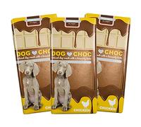 Dog Choc Friandises pour chien - Chocolat pour chien au poulet - Avec recettes spéciales uniquement pour chiens - 3 x 100 g