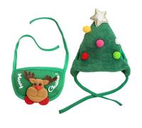 Dog Christmas Costume - Cute Festive Hat Bandana, Puppy Dress Outfit, Soft Breathable Adjustable Fit, Easy Wear Quick Clean for Holiday Parties Photos, Pet Apparel