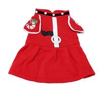 Dog Christmas Costume, Warm Winter Clothes for Pets, Easy to Put on and Take Off, Cute Buckle Design, Bright Red Festive Outfit, Soft Polyester Fabric, Fit for Small Medium Large (S)