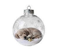 Dog Christmas - Cute Transparent Baubles Dog, Clear Hanging Decoration Balls, Clear Polymer Balls Craft for Christmas New Years Gift Present Outdoor Wedding Home Decor 3.15x3.15x3.15 inches