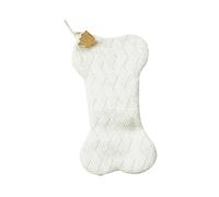 Dog Christmas Stocking | Super Soft Cable Knit Pattern | Cute Christmass Bone Shape Tree Ornaments for Dogs Owners Festival Planners Front Door Office Wreath Staircase Window Wall Garden Backyard