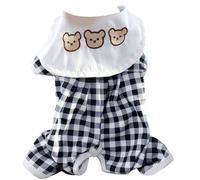 Dog Clothes 4 Leg Outfit | Plaid Pattern Soft Polyester for Home/Outdoor/Daily Use | Cozy Pet Clothing for Small Dogs, Easy on & Off (L)