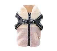 Dog Clothes - Windproof Warm Fleece Lined Vest with Built-in Harness, Back Opening Winter Coat, Cold Weather Pet Jacket for Autumn Outdoor Walks Hiking Camping Activities