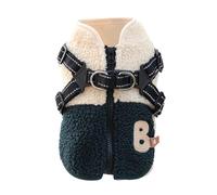 Dog Clothes - Windproof Warm Fleece Lined Vest with Built-in Harness, Back Opening Winter Coat, Cold Weather Pet Jacket for Autumn Outdoor Walks Hiking Camping Activities