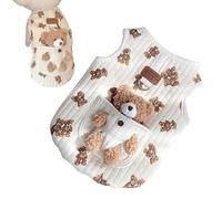Dog Cold Weather Coats, Windproof Cat Jacket, Dog Jacket Vest, D-Ring Dog Vest Coat, Cold Weather Cotton Coats, Bear Design Dog Coat, Small Medium Dog Vest, Autumn Winter Dog Coat, Dog Vest Fo