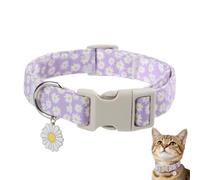 Dog Collar - Daisy Flower Adjustable Pet Collar with Buckle Pendant