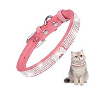 Dog Collar, Microfiber Rhinestone Collar, 14.43x0.59in Adjustable Fancy Collars, Soft Tear-Resistant Material, Stylish Design for Puppies, Kittens, Female Dogs, Cats