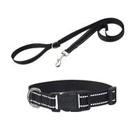 Dog Collar, Pet, Reflective Strap, Quick Buckle, Adjustable Harness, Breathable Mesh, Safety Gear, Outdoor Walks, Puppy Control, Training Equipment, 1 Set