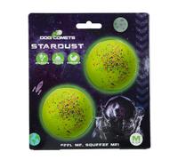 Dog Comets Ball Stardust Ø6 cm - Jouets pour Chien - Balle Chien - Caoutchouc Naturel - Vert - 2 pièce