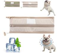 Dog Cool Loop,Summer Waterproof Breathable Ice Scarf,Adjustable Fit Dogs Cooling Collar,Washable Reusable Neck Cooler for Medium and Large Puppies to Cool Down Going Out (Brown, Medium)