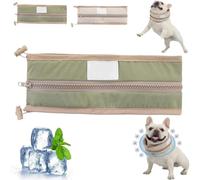 Dog Cool Loop,Summer Waterproof Breathable Ice Scarf,Adjustable Fit Dogs Cooling Collar,Washable Reusable Neck Cooler for Medium and Large Puppies to Cool Down Going Out (Green, Medium)