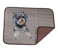 Dog cooling mat 4 times the effect,Outdoor pet cooling bed,washable ice silk self-coolings pad,comfortable self-coolings blanket,pet bed,sleeping pad, cat and dog kennels,cage (Brown, 70*55cm)