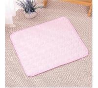 Dog Cooling Mat 4X More Effective, Pet Ice Silk Blankets Sleeping Mat for Dog Dogs Cats Pets in Summer Keep Cool, Outdoor Dog Self Cooling Crate Sleep Mats Washable Non-Slip (Pink,S 50 * 40cm)