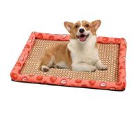 Dog Cooling Mat - Pet Cool Mat - Breathable Washable Rattan Pad For Dogs And Cats - durablee Square Cooling Nest Bed For Crate Training, Travel, Car Seats, Kennels, And Outdoor Camping Adventures
