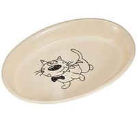 Dog Copenhagen Nobby Bol Ovale en céramique pour Chat Crème/Beige 17 x 11 x 2,5 cm