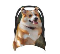 Dog Corgi Housse de siège de voiture pour bébé, multi-usage, respirante, pour maman, poussette douce, pare-soleil pour nouveau-né