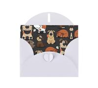 Dog Corgi Printing Holiday Love Buckle Papier nacré avec enveloppes Cartes de vœux Inscription Thinking of You 10,2 x 15,2 cm