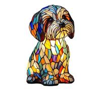 Dog & Corgi & Pug & Shih Tzu Lampes Schnauzer Lampe Teckel Lampe en verre teinté pour chiens, série Art Veilleuse à LED sur le thème des chiens de compagnie, cadeau amusant pour les amoureux des