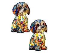 Dog & Corgi & Pug & Shih Tzu Lampes Schnauzer Lampe Teckel Lampe en verre teinté pour chiens, série Art Veilleuse à LED sur le thème des chiens de compagnie, cadeau amusant pour les amoureux des