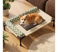 Dog Cot Bed - Elevated Breathable Washable, 13.6 kg Raised Pet Bed Frame Design for Cooling Comfort and Support Strong Outdoor Cot for Puppy Patio Lawn Beach Camping Home Bedroom Floor Summer