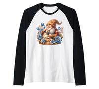 Dog Daddy Gnome Floral Graphic For Pug Grandma Who Love Pugs Manche Raglan