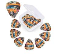 Dog Days of Summer Lot de 12 médiators en celluloïd avec 3 épaisseurs différentes pour basse, guitare électrique et acoustique, ukulélé, cadeau pour homme et femme (0,46 mm, 0,71 mm, 0,96 mm)