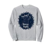 Dog Days Starry Nights Celestial Canine Sweatshirt, Unisexe pour Adultes, Gris Chiné, L