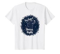 Dog Days Starry Nights Celestial Canine T-Shirt, Enfant, Blanc, 10 Ans