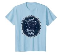 Dog Days Starry Nights Celestial Canine T-Shirt, Enfant, Bleu Céleste, 12 Ans