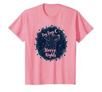 Dog Days Starry Nights Celestial Canine T-Shirt, Enfant, Rose, 12 Ans