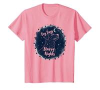 Dog Days Starry Nights Celestial Canine T-Shirt, Enfant, Rose, 3 Ans