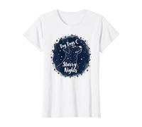 Dog Days Starry Nights Celestial Canine T-Shirt, Femme, Blanc, M