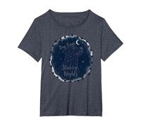 Dog Days Starry Nights Celestial Canine T-Shirt, Femme Grandes Tailles, Bleu Chiné, 1X