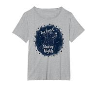 Dog Days Starry Nights Celestial Canine T-Shirt, Femme Grandes Tailles, Gris Chiné, 4X