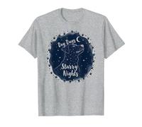 Dog Days Starry Nights Celestial Canine T-Shirt, Homme, Gris Chiné, 3XL
