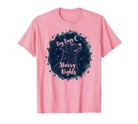 Dog Days Starry Nights Celestial Canine T-Shirt, Homme, Rose, M